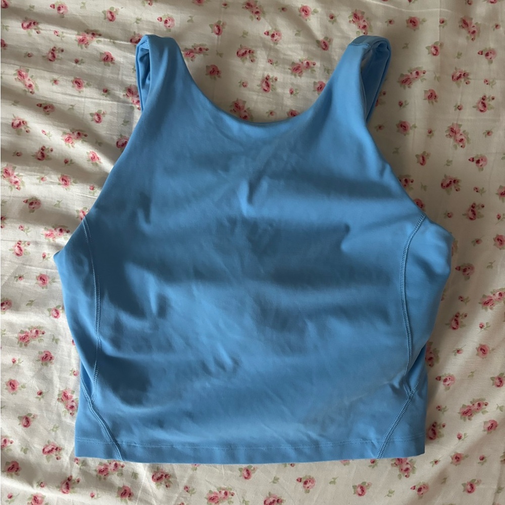 Lululemon Athletica Blue Fitted Crop Tank Top